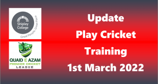 Play Cricket Training Update