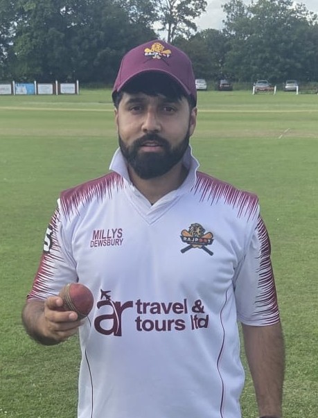 Ahsan Ali Shan, Rajput cricket club. 5 for 33 runs and 49 runs