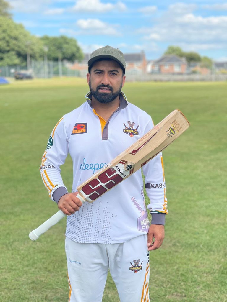 Skipper Ahsan Mir, Kashmirians cc 54 runs of 79 balls With the ball 5 overs 2 wickets for 8 runs