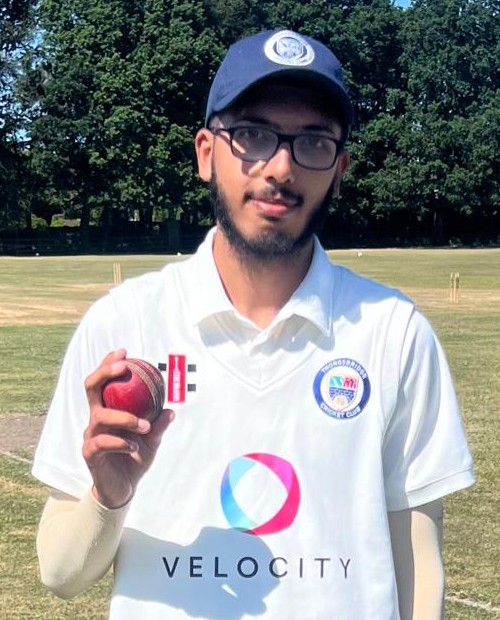 Adam Iqbal 5 wickets for 21 runs and 20 runs not out from Friends CC
