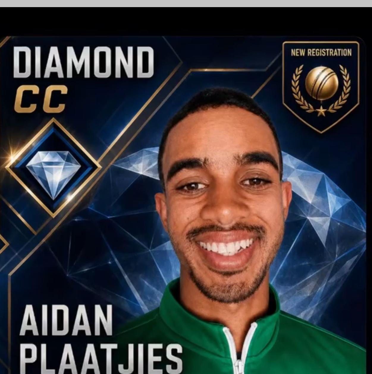 Aidan Plaatjies 73 runs no for Diamond B