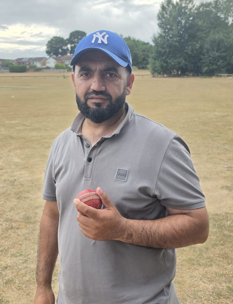 Raja Kashif Nathia United CC 6.4 overs 5 for 42